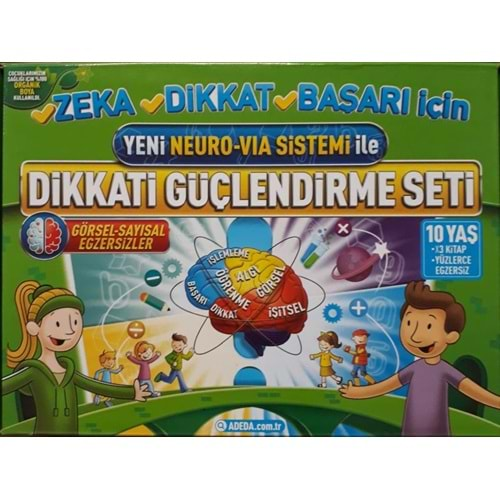 ADEDA YENİ NEURO VİA SİSTEMİ İLE DİKKATİ GÜÇLENDİRME SETİ 10 YAŞ 3 KİTAP KUTULU