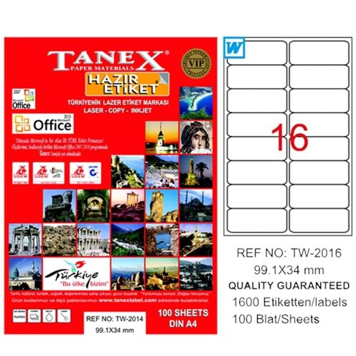 TANEX 99,1*34 LASER ETİKET TW-2016