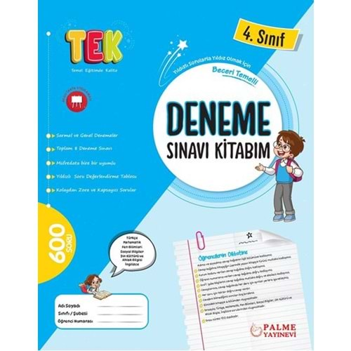 PALME 4.SINIF TEK DENEME SINAVI KİTABIM