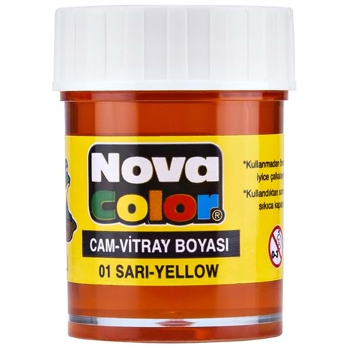 NOVA COLOR CAM BOYASI SU BAZLI ŞİŞE SARI 25 CC-NC-149