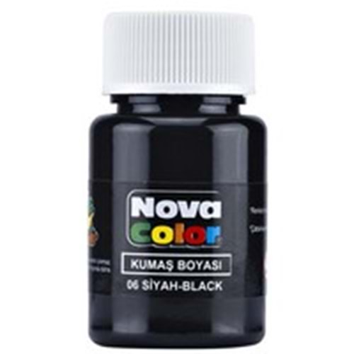 NOVA COLOR KUMAŞ BOYASI ŞİŞE 30 CC SİYAH-NC-164