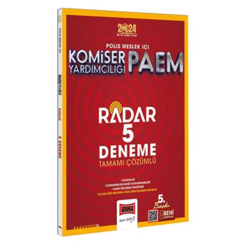 YARGI POLİS MESLEK İÇİ PAEM KOMİSER YARDIMCILIĞI RADAR 5 DENEME-2024