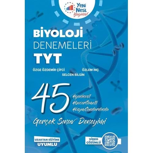 YENİ NESİL TYT BİYOLOJİ 45 DENEME SINAVI