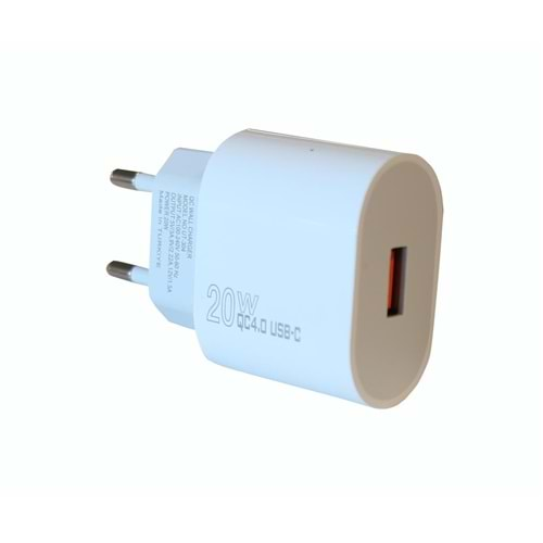 ELBA ELB03-20WUSB BEYAZ 20W USB ŞARJ KAFA QC4.0 (AKILLI KORUMA/HIZLI ŞARJ/ISIYA DAYANIKLI)