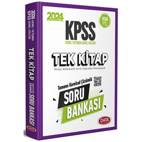 DATA KPSS 2024 GENEL YETENEK-GENEL KÜLTÜR TAMAMI KAREKOD ÇÖZÜMLÜ SORU BANKASI TEK KİTAP