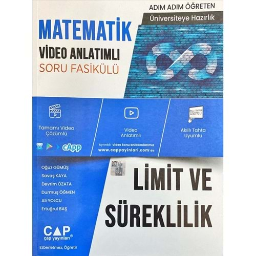 ÇAP TYT MATEMATİK LİMİT VE SÜREKLİLİK VİDEO ANLATIMLI SORU FASİKÜLÜ-2022