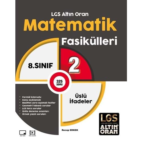 PALME 8.SINIF LGS ALTIN ORAN MATEMATİK FASİKÜLLERİ 2 ÜSLÜ İFADELER