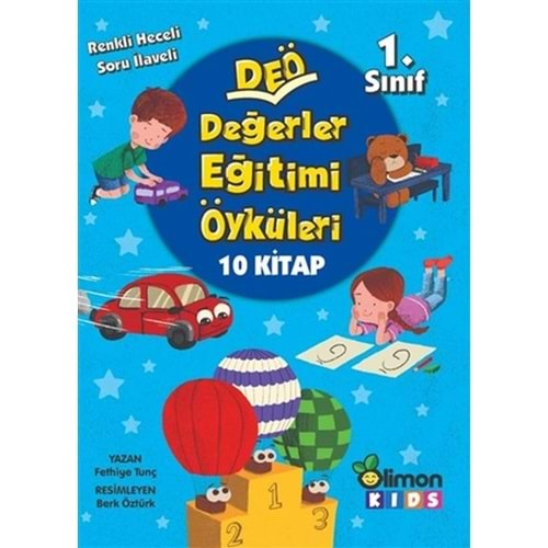 1.SINIF DEÖ DEĞERLE EĞİTİMİ ÖYKÜLER 10 KİTAP TAKIM-FETHİYE TUNÇ-LİMON KİDS