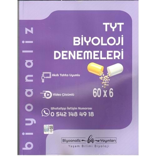 BİYOANALİZ TYT BİYOLOJİ 60*6 DENEMELERİ-2025