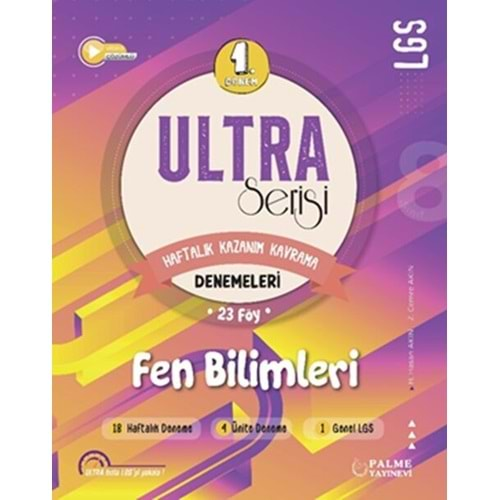 PALME 8.SINIF ULTRA SERİSİ LGS 1.DÖNEM FEN BİLİMLERİ DENEMELERİ HAFTALIK KAZANIM KAVRAMA 23 FÖY