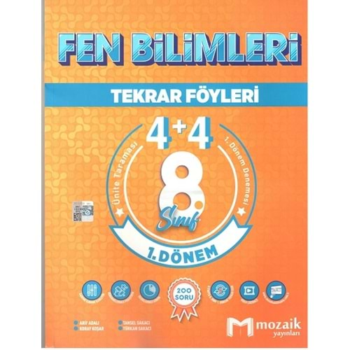 MOZAİK 8.SINIF FEN BİLİMLERİ 4+4 TEKRAR FÖYÜ ÖZEL BASKI-2023