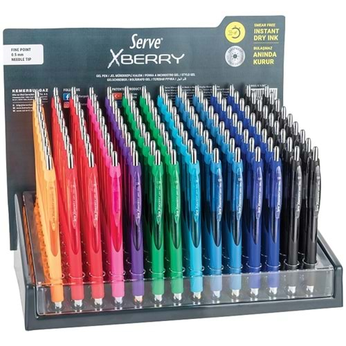 SERVE XBERRY JEL KALEM 0.5 MM YUVARLAK UÇ KARIŞIK RENKLER