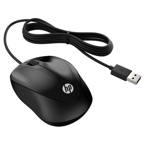 HP 4QM14AA SİYAH KABLOLU OPTİK MOUSE 1200 DPİ 1.5 MT KABLO UZUNLUĞU