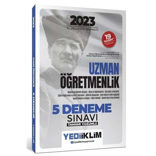 YEDİİKLİM 2023 T.C.MİLLİ EĞİTİM BAKANLIĞI UZMAN ÖĞRETMENLİK TAMAMI ÇÖZÜMLÜ 5 DENEME SINAVI