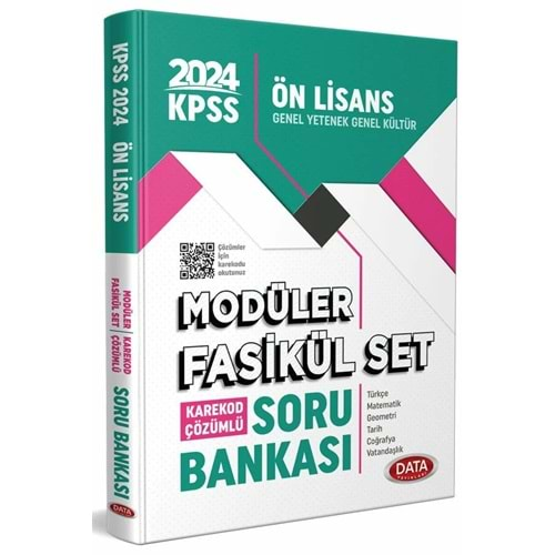 DATA KPSS 2024 ÖN LİSANS MODÜLER FASİKÜL SET KAREKOD ÇÖZÜMLÜ SORU BANKASI