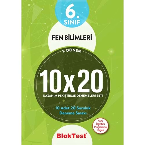 BLOKTEST 6.SINIF FEN BİLİMLERİ 10*20 DENEME SETİ 1.DÖNEM