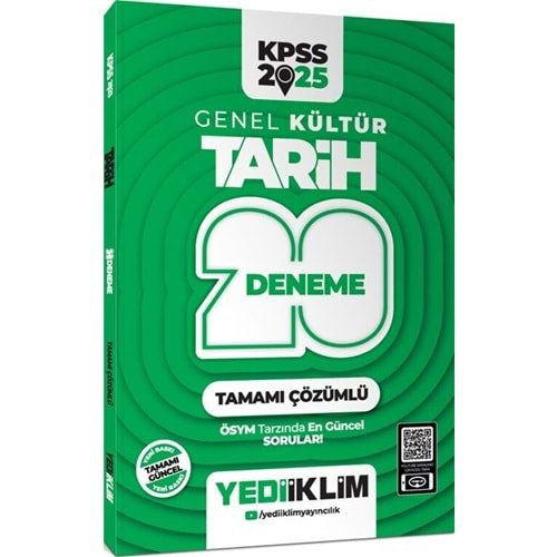 YEDİİKLİM KPSS 2025 GENEL KÜLTÜR TARİH TAMAMI ÇÖZÜMLÜ 20 DENEME