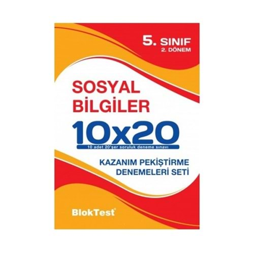 BLOKTEST 5.SINIF SOSYAL BİLGİLER 10*20 DENEME 2.DÖNEM