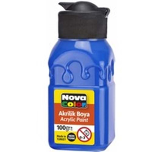 NOVA COLOR AKRİLİK BOYA ŞİŞE 100 GR MAVİ-NC-2012