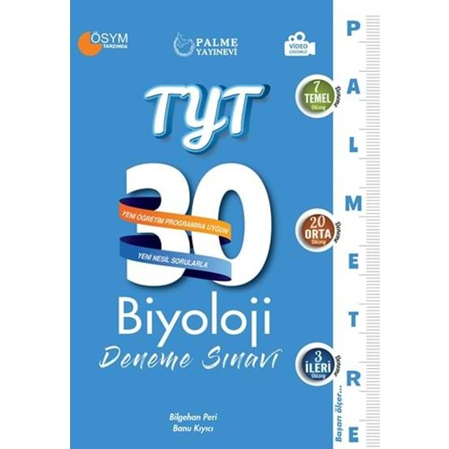 PALME TYT BİYOLOJİ 30 DENEME SINAVI ( PALMETRE SERİSİ )