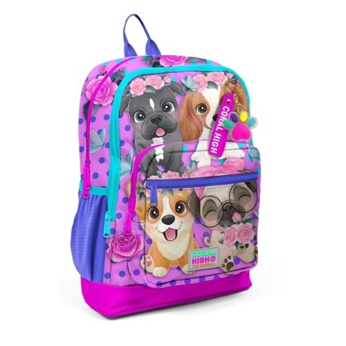 YAYGAN CORAL HIGH KİDS PEMBE KÖPEK DESENLİ SIRT ÇANTASI-23750