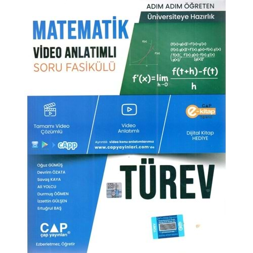 ÇAP ÜNİVERSİTEYE HAZIRLIK MATEMATİK TÜREV VİDEO ANLATIMLI SORU FASİKÜLÜ-2022