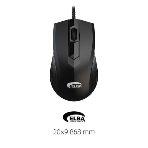 ELBA M303 USB SİYAH 3D OPTİK KABLOLU MOUSE