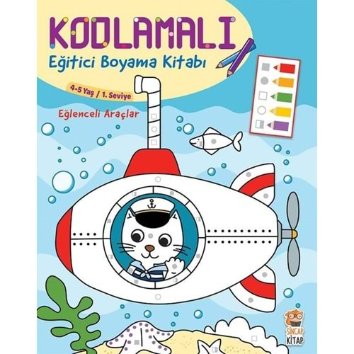 KODLAMALI EĞİTİCİ BOYAMA KİTABI 4-5 YAŞ 1.SEVİYE-SİNCAP KİTAP