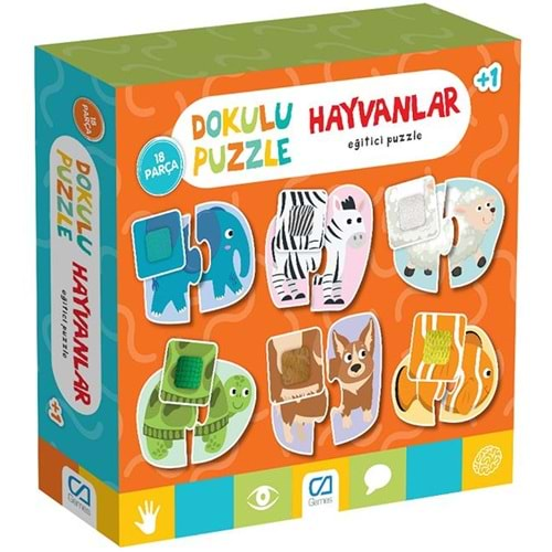 CA GAMES DOKULU PUZZLE HAYVANLAR EĞİTİCİ PUZZLE 18 PARÇA-CA.5126