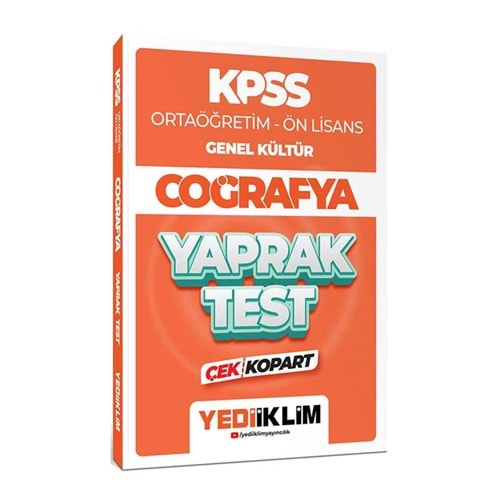 YEDİİKLİM KPSS 2024 ORTAÖĞRETİM ÖNLİSANS GENEL KÜLTÜR COĞRAFYA ÇEK KOPART YAPRAK TEST