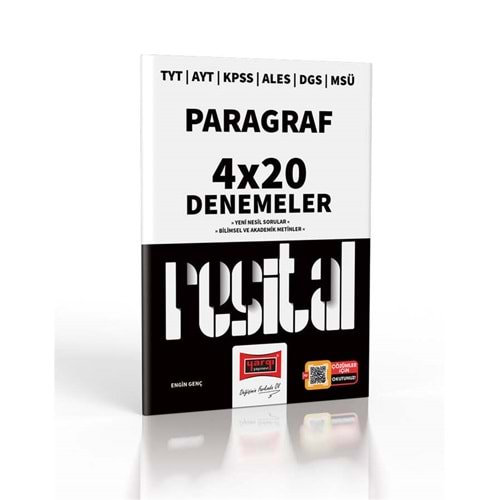 YARGI 2023 TYT AYT KPSS ALES DGS MSÜ RESİTAL SERİSİ PARAGRAF 4*20 DENEME SINAVI