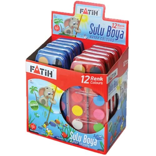 FATİH SULU BOYA 12 RENK 24 ML-F-12