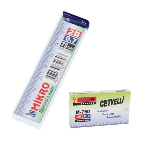 MİKRO MİN 2B 0.7 75 MM CETVELLİ MİN 20 Lİ-M-750