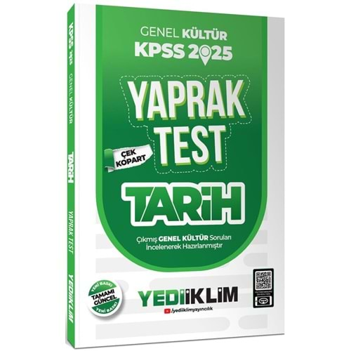 YEDİİKLİM KPSS 2025 GENEL KÜLTÜR TARİH ÇEK KOPART YAPRAK TEST