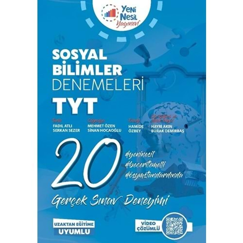 YENİ NESİL TYT SOSYAL BİLİMLER 20 DENEME SINAVI