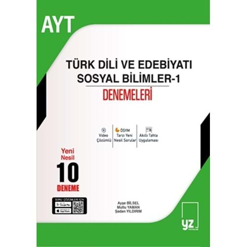 YZ YAYINLARI AYT TÜRK DİLİ VE EDEBİYATI SOSYAL BİLİMLER-1 10 DENEME SINAVI