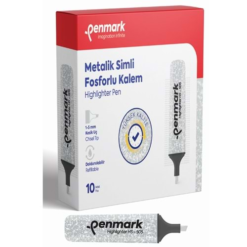 PENMARK METALİK SİMLİ FOSFORLU KALEM SİMLİ GÜMÜŞ-HS-505 18