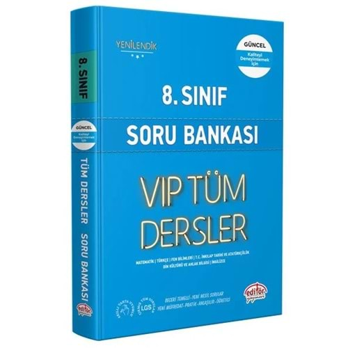 EDİTÖR 8.SINIF VIP TÜM DERSLER SORU BANKASI