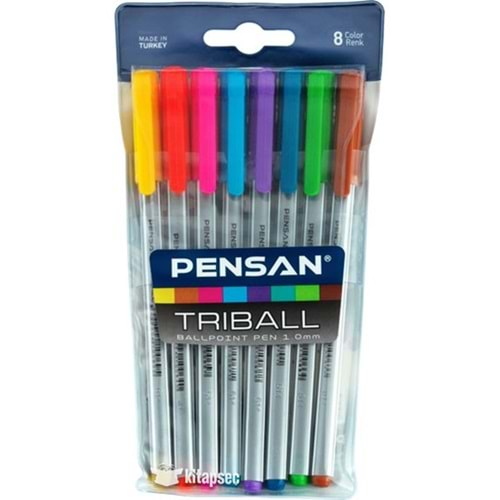 PENSAN TRIBALL 8 Lİ RENKLİ TÜKENMEZ KALEM SETİ