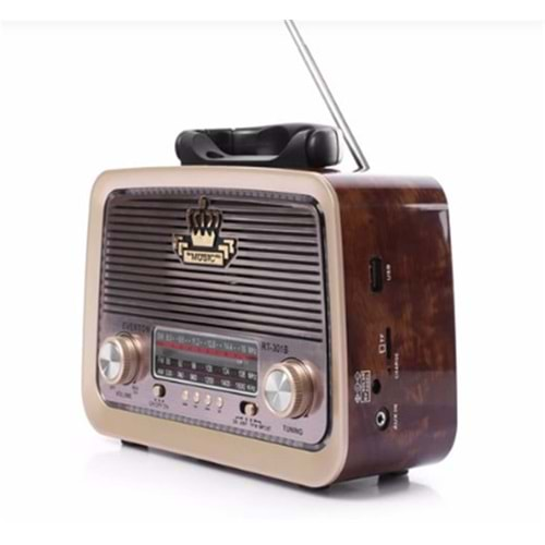 EVERTON RT-301 BLUETOOTH-USB-SD-FM NOSTALJİK RADYO