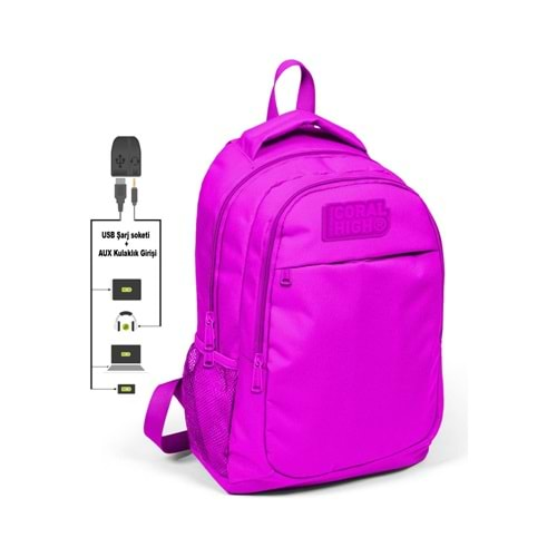 YAYGAN CORAL HIGH SIRT ÇANTASI(USB+AUX+SOKETLİ)-24310