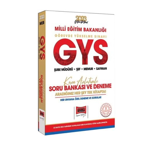 YARGI 2023 MİLLİ EĞİTİM BAKANLIĞI GYS TÜM ÜNVANLARI İÇİN ŞUBE MÜDÜRÜ-ŞEF-MEMUR-SAYMAN-KONU ANLATIMLI SORU BANKASI VE DENEME