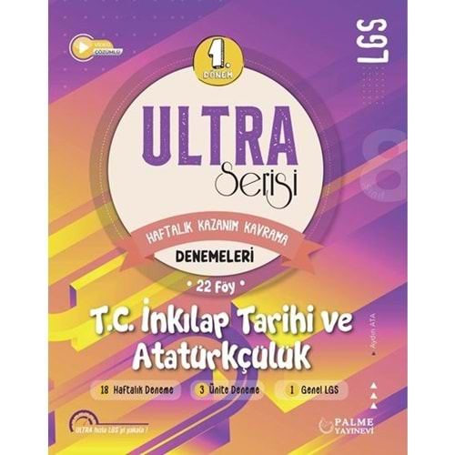 PALME 8.SINIF ULTRA SERİSİ LGS 1.DÖNEM T.C.İNKILAP TARİHİ VE ATATÜRKÇÜLÜK DENEMELERİ HAFTALIK KAZANIM KAVRAMA 22 FÖY