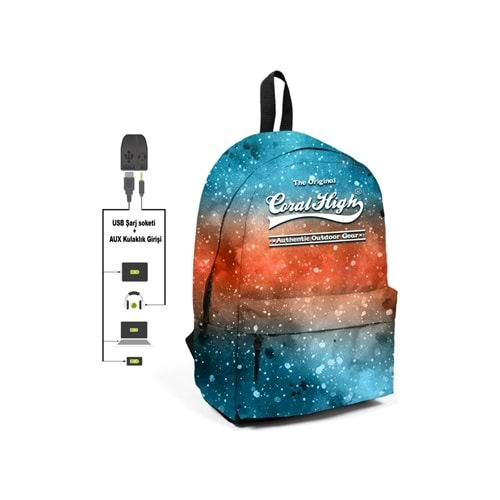 YAYGAN CORAL HIGH SIRT ÇANTASI(USB+AUX+SOKETLİ)-23435