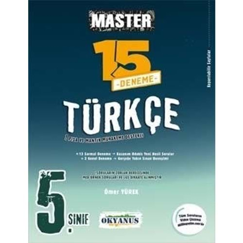 OKYANUS 5.SINIF TÜRKÇE MASTER 15 DENEME