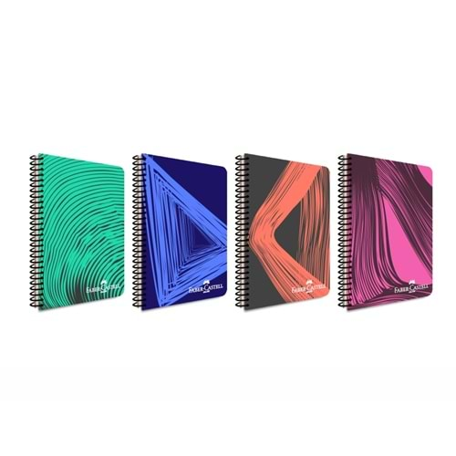 FABER CASTELL WAVES PP KAPAK SPİRALLİ A4 80 YAPRAK KARELİ DEFTER-5075000435