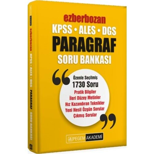 PEGEM KPSS- ALES-DGS EZBERBOZAN PARAGRAF SORU BANKASI-2025