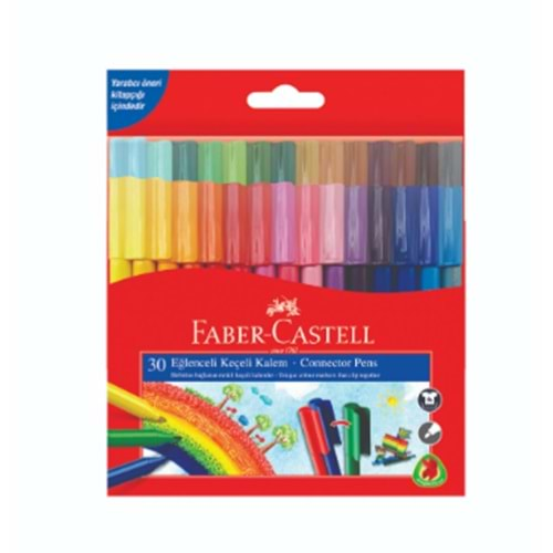 FABER CASTELL KEÇELİ KALEM 30 RENK EĞLENCELİ