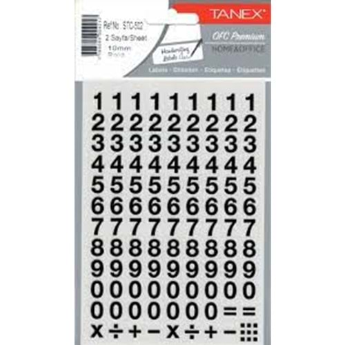 TANEX RAKAM ETİKETİ 10 MM BOLD 2 ADET-STC-502