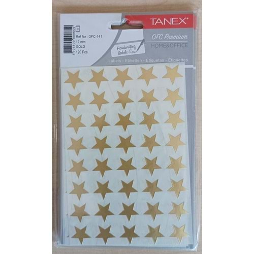 TANEX OFC-141 17 MM GOLD YILDIZ ETİKETİ 3 ADET-OFC1412503